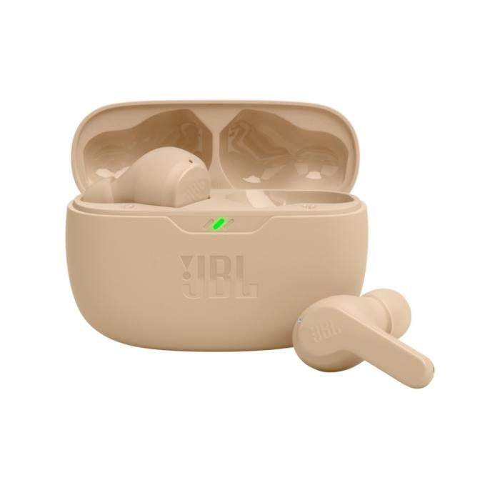 JBL Vibe Beam audifono bluetooth, bateria de 32 horas (8h + 24h), color Beige