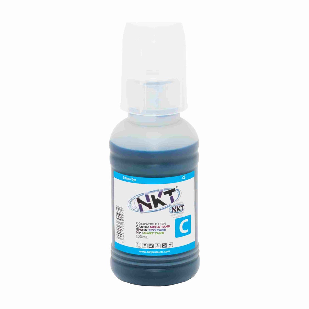 Nkt tinta Cian 100ml, para Epson y canon, boquilla universal