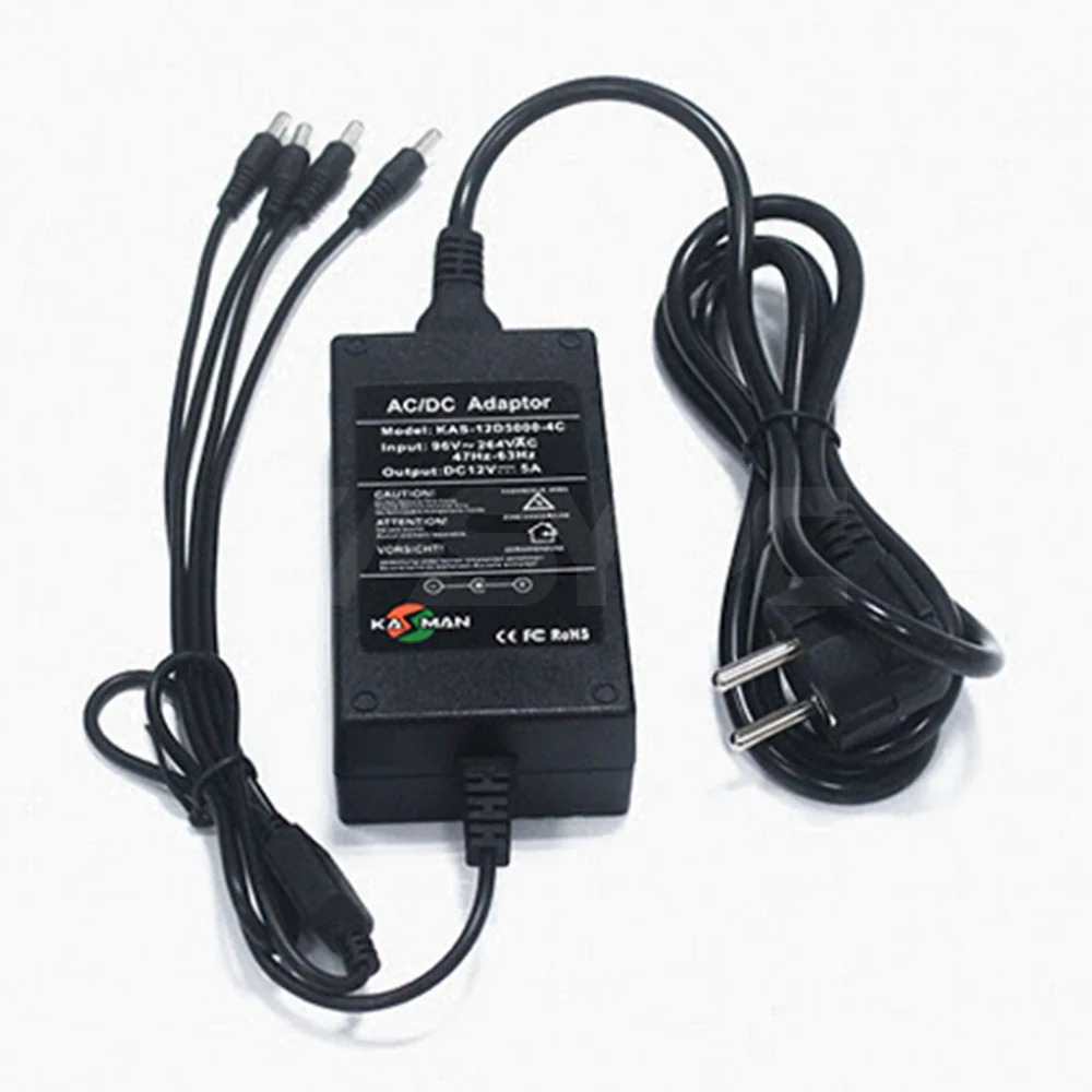 Cargador 12v 5a 4 salidas para camara seguridad