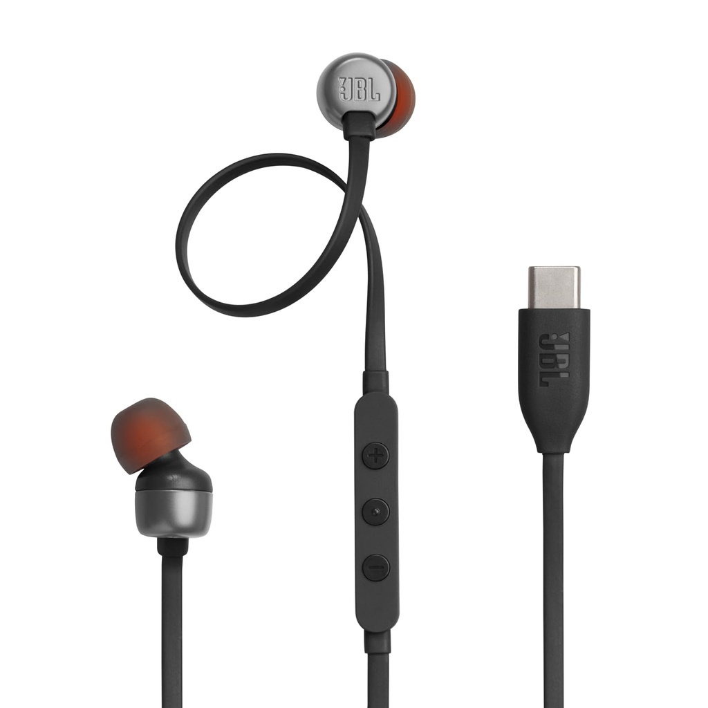 JBL T310C audífono con conector USB-C, color negro