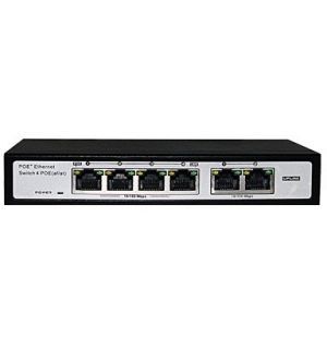 Folksafe Switch 4 puertos PoE 10/100, 2 puertos UPLINK 10/100, 250m 30w