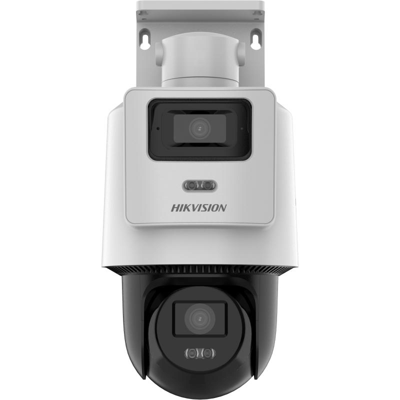 Hikvision camara, TandemVu 4MP+4MP, IP, PT, Dual light, micrófono, Ranura microSD, IP66