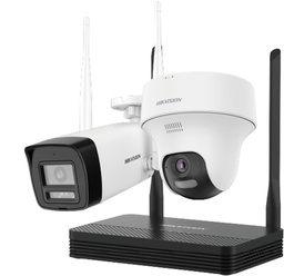 [NKS424W0] Kit NVS una cámara bala y una cámara domo de 4MP, micrófono y altavoz, wifi